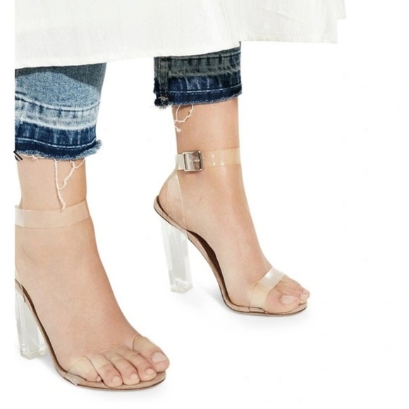 Tony Bianco Shoes - Tony Bianco Kiki Clear Vynalite/Blush Kid Suede shoe size 8